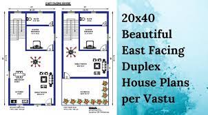 20x40 East Facing Duplex House Plans As