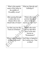 No matter for what occasion or what kind of party you're hosting, keeping guests . English Worksheets London Trivia Quiz