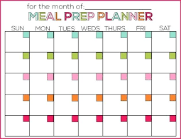 Diet Plan Calendar Template