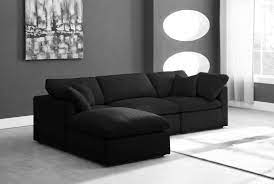 Maybe you would like to learn more about one of these? Buy Meridian Cloud Black Sectional Sofa In Black Fabric Online