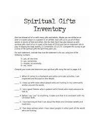 18 spiritual gift inventory templates