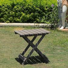 Cedar Wood Outdoor Wooden Adirondack Patio Folding Side Table Garden End Table Coffee Table For Outdoor In Gray