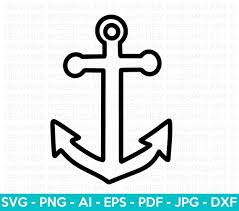 Anchor Outline Svg Nautical Svg