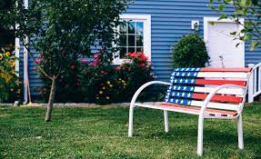 Paint An American Flag Bench
