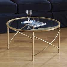 Round Glass Coffee Table Brass Round