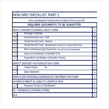 Sample New Hire Checklist 7 Documents In Pdf Word