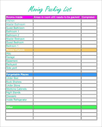Image Result For Moving Packing List Template Moving Checklist