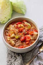 What you do is use a container to keep the cabbage out of the water. Instant Pot Cabbage Soup With Ground Beef Paleo Whole30 Stovetop Instructions Included What Great Grandma Ate