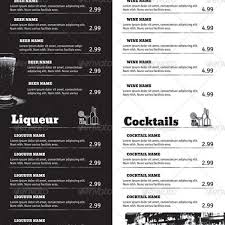 Best Ideas For Bar Drink Menu Templates Free Of Proposal
