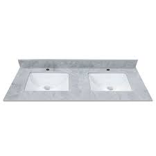 61 white marble double sink vanity top