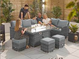 fire pit rattan table set top ers