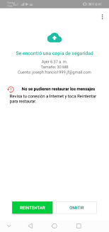 google drive pero no puedo restaurar