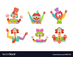 funny clown with makeup face and