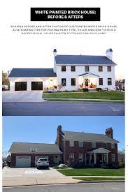 This home's curb appeal makes a great first impression and the architectural details are the brick and trim paint color is sherwin williams sw 7011 natural choice. White Painted Brick House Before And After The Idea Room