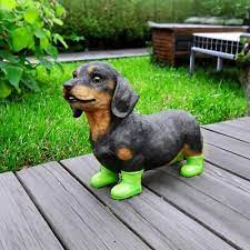 Sausage Dog In Boots Garden Ornaments