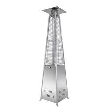 Upha 42 000 Btu Pyramid Outdoor Propane Patio Heater With Wheels In Silver