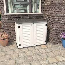Wellfor 50 In W X 29 In D X 41 In H White Hdpe Outdoor Storage Cabinet Shelves Not Included