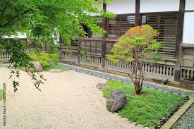 Soft Focus Of Japanese Garden With Zen