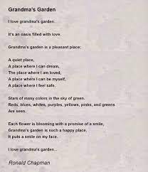 grandma s garden poem by ronald chapman
