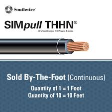 Southwire By The Foot 2 0 Black Stranded Cu Simpull Thhn Wire