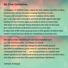 my final clothesline poem by adrian antique