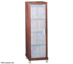 Wooden Dvd Storage Tower With Glass
