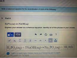 em 6 write a balanced equation for the
