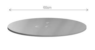 cronus 60cm diameter round glass table top