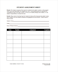Sample Assignment Sheet Template 9 Free Documents Download In Pdf
