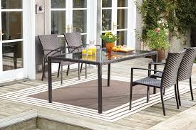 wicker glass patio dining table