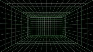 3d wireframe grid room background