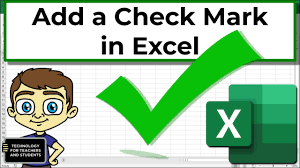 check mark or tick mark symbol in excel