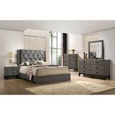 Grey Walnut Color Queen Bedroom Set