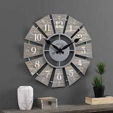 Firstime Co Gray Numeral Farmhouse Windmill Clock Cool Gray