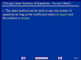 solving linear systems of equations