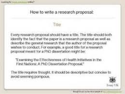 how to write a research proposal 