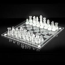 25cm Large Classic Glass Chess Board