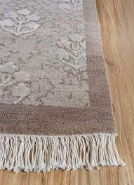 inde rose ivory hand knotted wool and