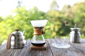Glass Coffee Cup And Coffee Drip Pot