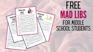 free printable mad libs for middle