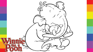Free coloring pages of winnie the pooh characters print out. Coloring Roo Hugging Heffalump Winnie The Pooh Coloring Pages For Kids By Mister Coloring