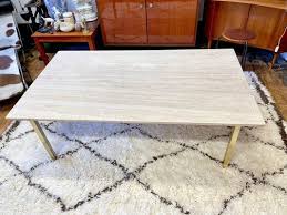 Coffee Table In Travertine Brass