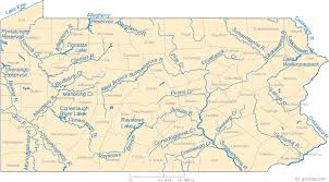 Map Of Pennsylvania Lakes Streams And Rivers