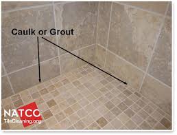 caulk be installed in a tile shower