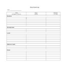 Sample Food Journal Template Excel Download Example Best Of
