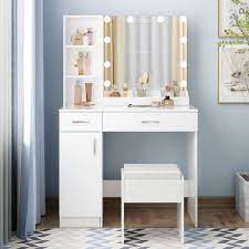 white 35 5 in makeup vanity with