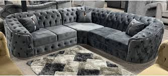 prada grey 2c2 fabric corner sofa with