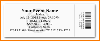 Microsoft Word Ticket Template Lovely Free 5 Printable
