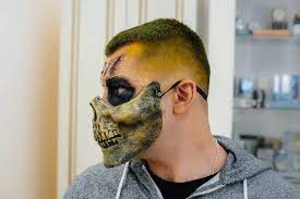 halloween skull face paint stock photos