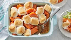 marshmallow topped sweet potatoes